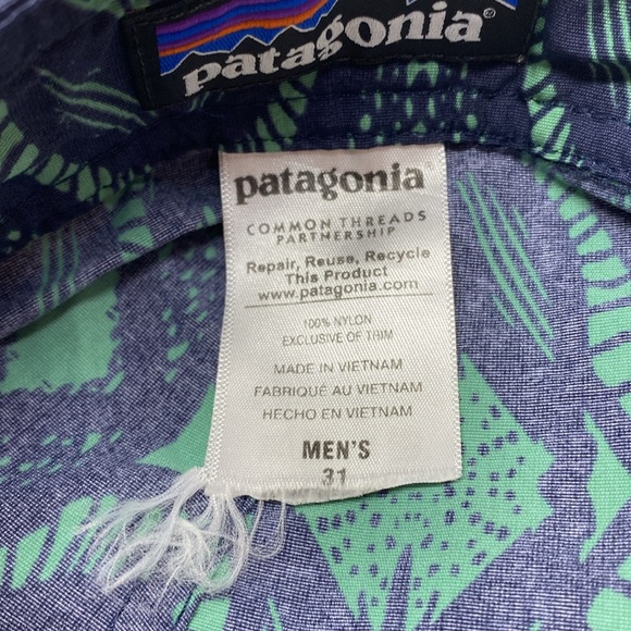 Patagonia Mens Wavefarer Board Shorts Patterned Blue and Green Men's Shorts,31 - Picture 11 of 12